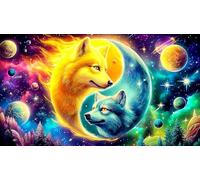 Whimsical-Chat-in-Fantasy-Village Puzzle 1000 Pièces pour Adultes - en Carton Recyclé pour la Décoration 75x50cm/1000pcs