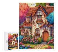 Whimsical Cottage Garden Scene Puzzle 500 Pièces Educa Jouet en Bois Cadeau Unique Décoration Intérieure Jeu Éducatif Challenge Toy Adultes Et Enfants À Partir De 14 Ans 500 PCS