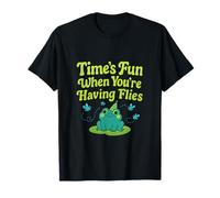 Whimsical Cottagecore Frog Pun Time's Fun Flies T-Shirt