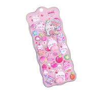 Whimsical Craft Stickers - Decorative Pack for Scrapbook Projects | 3D Animal Adhesives with Vibrant Colors, Party Favor Supplies, Planner Journal Accessory, Laptop and Computer Decor