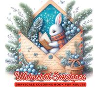 Whimsical Envelopes Coloring Book: Vintage Holiday Scenes & Adorable Animals in Festive Envelopes - A Cozy Grayscale Adult Coloring Book for Relaxation & Creativit