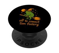 Whimsical Frog Wizard - Off to Commit Tomfoolery Funny Cute PopSockets PopGrip Adhésif