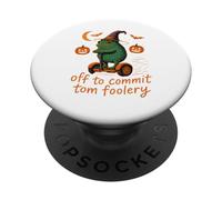 Whimsical Frog Wizard - Off to Commit Tomfoolery Funny Cute PopSockets PopGrip Adhésif