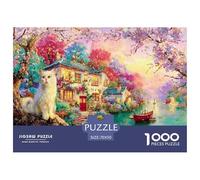 Whimsical Garden Cat_2 Puzzle 1000 Pièces Educa Jouet en Bois Cadeau Unique De l'art De La Décoration Jeu Éducatif Challenge Toy Adultes & Enfants des 14 Ans 70x50cm/1000pcs