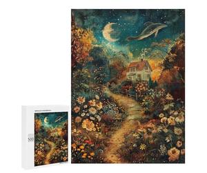 Whimsical Garden Pathway Scene Puzzle 1000 Pièces Educa Jouet en Bois Cadeau Unique Décoration Intérieure Jeu Éducatif Challenge Toy Adultes Et Enfants À Partir De 14 Ans 500 PCS