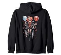 Whimsical Gothic Clown with Balloons Sweat à Capuche