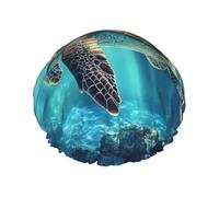 Whimsical Underwater Odyssey Bonnet de douche imperméable réutilisable pour femme - Couvre-cheveux élastique pour bain, spa, voyage et utilisation quotidienne