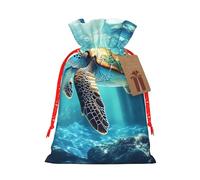 Whimsical Underwater Odyssey Sacs cadeaux réutilisables avec cordon de serrage pour anniversaire, mariage, fête et cadeaux festifs