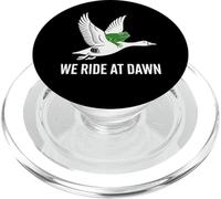 Whimsical We Ride at Dawn Funny Frog and Goose PopSockets PopGrip pour MagSafe