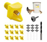 Whimsii d'abreuvoir pour Poulet, Support latéral Horizontal, système d'eau Automatique Anti-Fuite, Convient pour Poulets, Canards, cailles, Lot de Foret, Outil d'installation Inclus