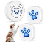 Whimsii Dog Doorbell, Wireless Ring Bell to Go Outside, IP55 Waterproof Buttons, 55 Melodies, 4 Volume Levels & 950ft Range (White, 1 Reciever 2 Transmitter)