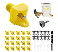 Whimsii Lot de 20 d'irrigation pour poules, support latéral horizontal, système d'eau automatique anti-fuite, convient pour poules, canards, cailles, avec foret et