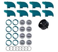 Whimsii Mangeoires de Poulet sans gaspillage 8 Ports + scie Cloche, mangeoire Automatique pour Poulets, Canards, oies, Oiseaux, cailles