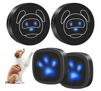 Whimsii Sonnette pour Chien, Sonnette sans Fil pour Aller à l'extérieur, Boutons étanches IP55, 55 mélodies, 4 Niveaux de Volume et portée de 950 Pieds (Noir, 2 récepteurs, 2 émetteurs)