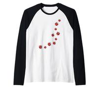 Whimsy Twee Ladybug Trail Heart Cute Summer Manche Raglan