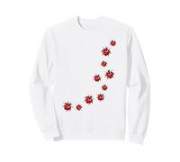 Whimsy Twee Ladybug Trail Heart Cute Summer Sweatshirt