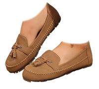 Whimsyard Mocassins Vintage Confortables Pour Femmes, Mocassins Orthopédiques Pour Femmes Avec Soutien De La Voûte Plantaire, Mocassins Légers Et Confortables À Bout Rond (Marron,38)
