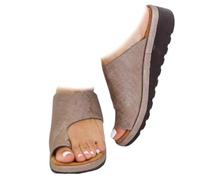 Whimsyard Sandales orthopédiques d'été pour femmes, confortables, élégantes, avec soutien de la voûte plantaire, avec anneau d'orteil, antidérapantes, respirantes et décontractées (Kaki,37)