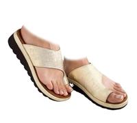 Whimsyard Sandales orthopédiques d'été pour femmes, confortables, élégantes, avec soutien de la voûte plantaire, avec anneau d'orteil, antidérapantes, respirantes et décontractées (Or,41)