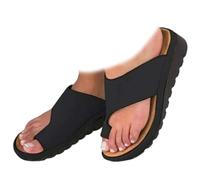 Whimsyard Sandales orthopédiques d'été pour femmes, confortables, élégantes, avec soutien de la voûte plantaire, avec anneau d'orteil, antidérapantes, respirantes et décontractées (Noir,37)