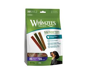 WHIMZEES Bâtonnets XS, 56 Pièces - Taille XS, Friandises pour Chiens de Très Petite Taille, Naturelles & sans Céréale, Végétariennes, sans Sucre Ajouté