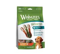 WHIMZEES by Wellness, Brosses à Dents à Mâcher pour Chien de Moyenne Taille, Friandises Naturelles pour l'Hygiène Bucco-Dentaire, Taille L, Sac de 6 Pièces