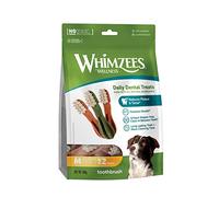 WHIMZEES by Wellness, Brosses à Dents à Mâcher pour Chien de Moyenne Taille, Friandises Naturelles pour l'Hygiène Bucco-Dentaire, Taille M, Sac de 12 Pièces