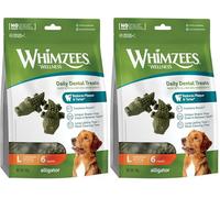 WHIMZEES - Crocodiles L, 6 Pièces - Taille L, Friandises pour Chiens de Grande Taille - Naturelles & sans Céréale, Végétariennes, sans Sucre Ajouté (Lot de 2)