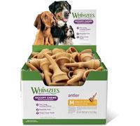 Whimzees, Friandises à mâcher Naturelles pour Chiens, 66 pièces, Taille M, favorisent la santé Dentaire, sans additifs, respectueuses de l'environnement, Couleur Verte, Modèle Snack