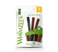 Whimzees, Friandises Naturelles pour Chiens, Texture croquante, Aide à l'hygiène Dentaire, Saveurs variées, Paquet de 7, Taille M, Couleur Verte, Modèle Snack