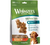 WHIMZEES Hérisson, barres à mâcher pour grands chiens, friandise pour chiens pour l'hygiène dentaire, taille L, 6 pièces, sans sucre ajouté, sans céréales, naturel, pauvre en graisse