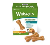 WHIMZEES Os de Riz M/L, 20 Pièces - Taille M & L | Friandises pour Chiens de Grande/Moyenne Taille, Longue durée, Naturelles & Sans Céréale, Végétariennes, Sans Sucre Ajouté