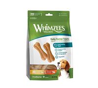 WHIMZEES Os de Riz M/L, 9 Pièces - Taille M & L | Friandises pour Chiens de Grande/Moyenne Taille, Longue durée, Naturelles & Sans Céréale, Végétariennes, Sans Sucre Ajouté