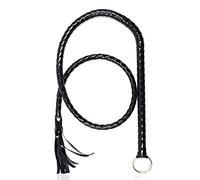 Whip Cheval Noir PU 120cm pour Spectacle Cosplay Entraînement Équitation