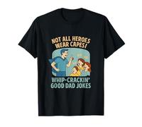 Whip-Crackin' Good Dad Jokes Superhero Graphic T-Shirt