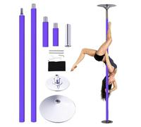 WHIPIN Barre de Strip-Tease en Silicone, Barre de Pole Dance rotative pour Appartement, Barres de Danse Amovible, antidérapante et réglable en Hauteur, pour Studio, Chambre, Salle de Sport(Purple)