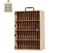 WHIPIN Coffret Mural en Bois pour téléphones Portables, avec Serrure et poignée, 12/24/36/48/60 emplacements au Choix, Trou de Chargement intégré, pour Les salles de Classe, Les Bureaux(48 Slots)