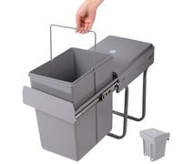 WHIPIN Poubelle encastrable 20 L, à tiroir sous évier, avec couvercle hermétique et rails rétractables, pour le tri des déchets de cuisine, gain de place, idéale pour les placards de cuisine