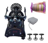 WHIPIN Roue de filage électrique, Mini Machine d'enroulement en Fil, Roue de Rotation électrique avec Affichage numérique et Interrupteur de Pied, capacité de 4 oz / 8 oz, Vitesse sans étape(Black)