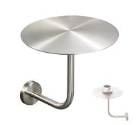 WHIPIN Table Basse Ronde Murale en Forme de L, Table d'appoint compacte en Acier Inoxydable, Installation Facile, idéale pour Une Ambiance décontractée dans Vos espaces Repas et détente(35cm)