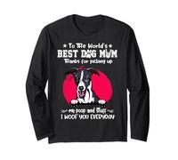 Whippet Best Dog Mom Dogs Lovers Funny Mothers Day Manche Longue