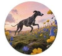 Whippet, Puzzle Inspirant Circulaire 1000 Pièces Avecchien de Compagnie, Destiné À Ceux en Quête De Beauté Et De Calme 1000pcs (67.5x67.5cm)