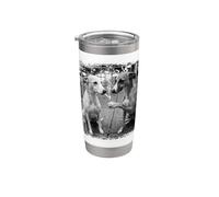 Whippet Urban Street Scène Noir Blanc Gobelet isotherme en acier inoxydable double paroi