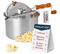 Whirley Machine à popcorn originale - Machine à pop-corn en 3 minutes pour collations de cinéma à domicile et soirées de jeux - Wabash Valley Farms - Pot en aluminium avec engrenages en nylon
