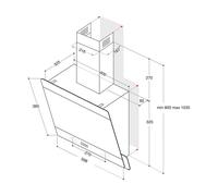 Whirlpool AKR 65F LM K hotte cheminée, noir