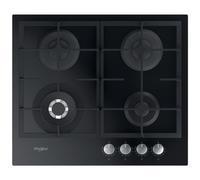 Whirlpool AKTL 629/NB1, Blanc, Intégré, 59 cm, Plaque de cuisson à gaz, verre, 4 zone(s)