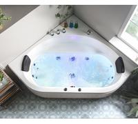 Whirlpool Baignoire 140x140 CM Avec Installations LED 12 Massage Jjet Baignore