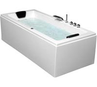 WHIRLPOOL Baignoire Venise MADE IN GERMANY droite ou gauche 150/160/170 x 75 cm avec 6 Jets de massage + avec installations ronde droits / GAUCHE Baignoire d'angle
