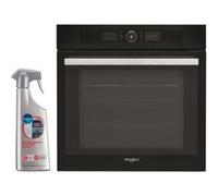WHIRLPOOL Four pyrolyse encastrable noir 73L multifonction 6ème Sens porte froide - Noir