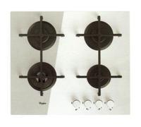 Whirlpool Goa 6423-WH Plaque - Plaque (intégré, gaz, verre, rotatif, partie supérieure avant, 230 V) Blanc